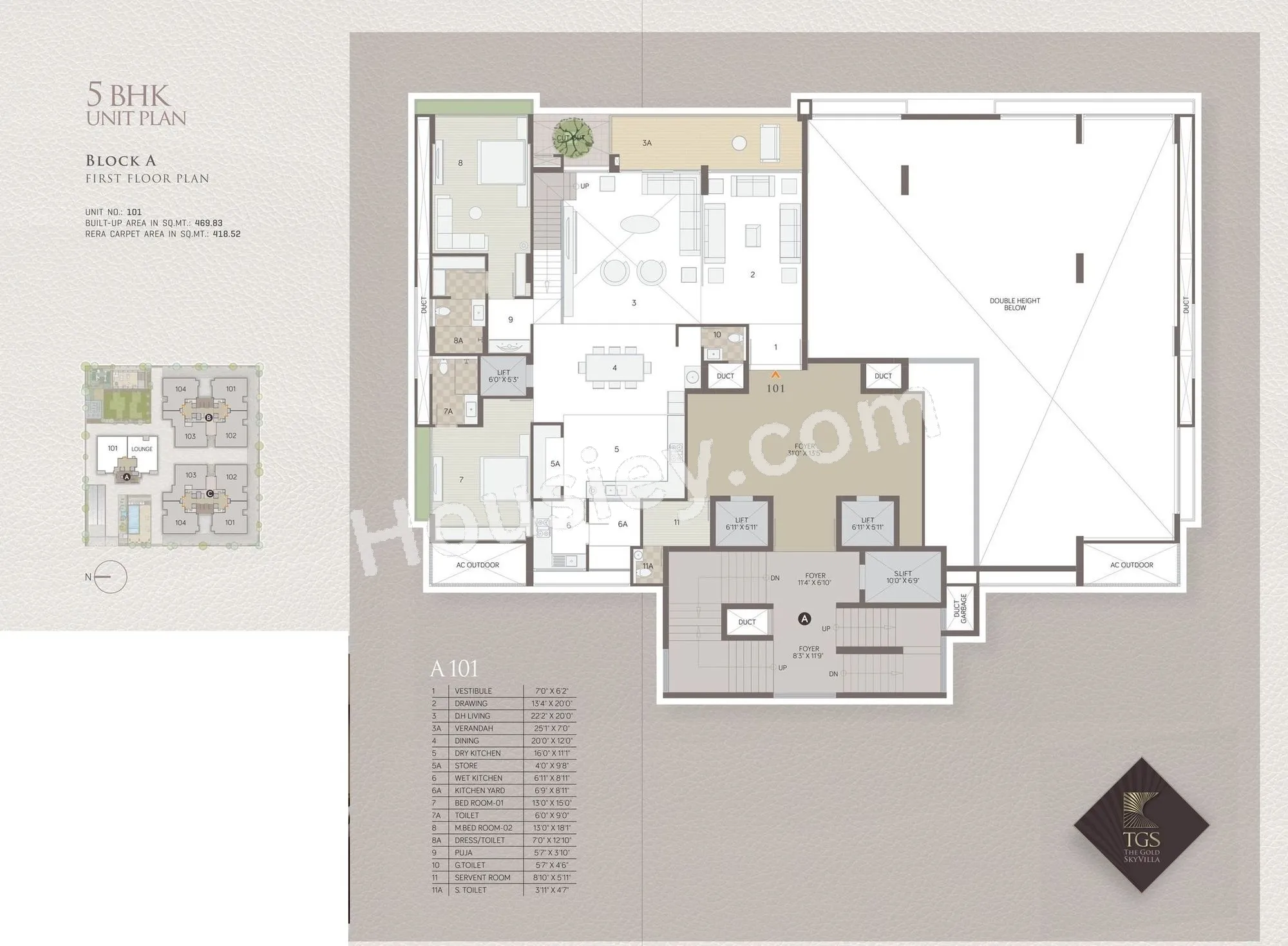 Samor The Gold Skyvilla Unit plan - 5047 sq.ft.